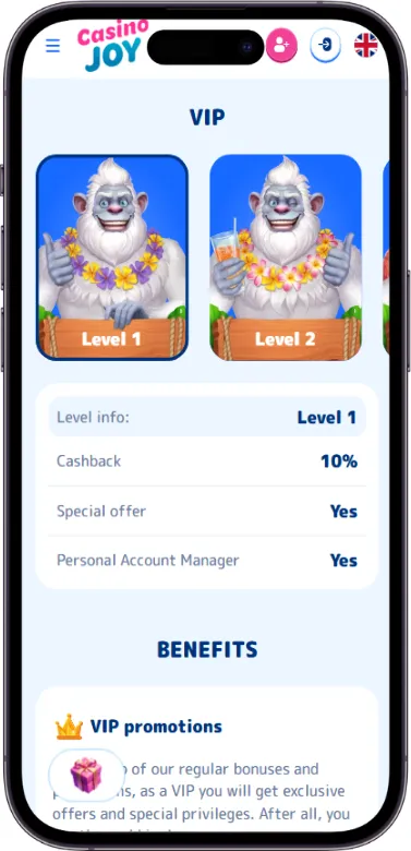 CasinoJoy VIP club