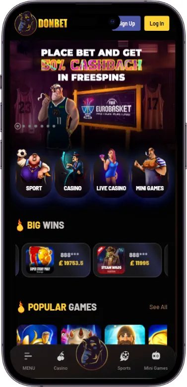 Donbet homepage