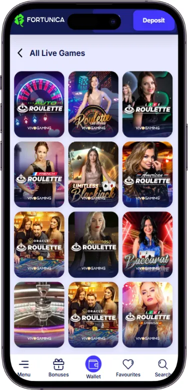 Fortunica live casino
