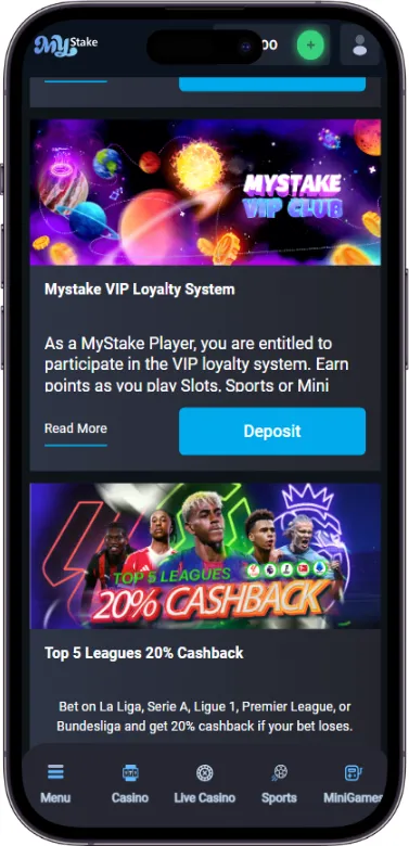 MyStake Casino bonuses page