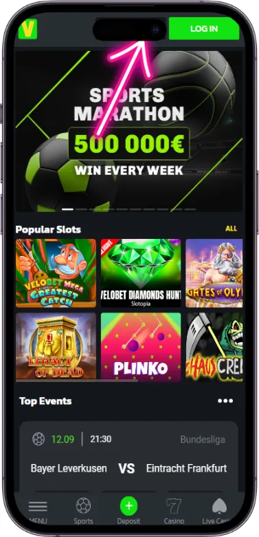 Velobet Sign Up Button