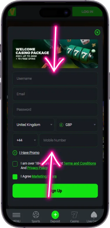 Velobet Personal Details