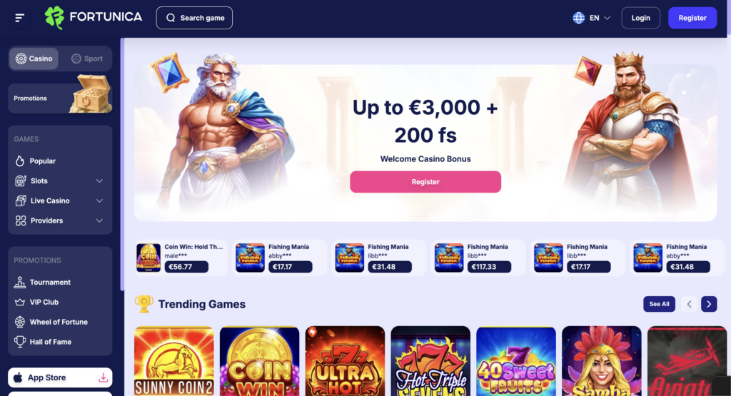 forunica casino games