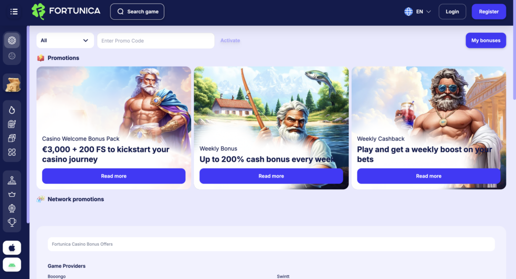 Casino Fortunica Bonuses