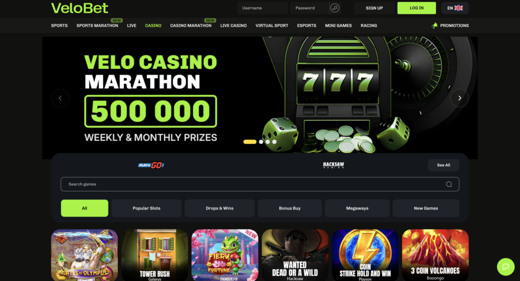 Velobet casino games