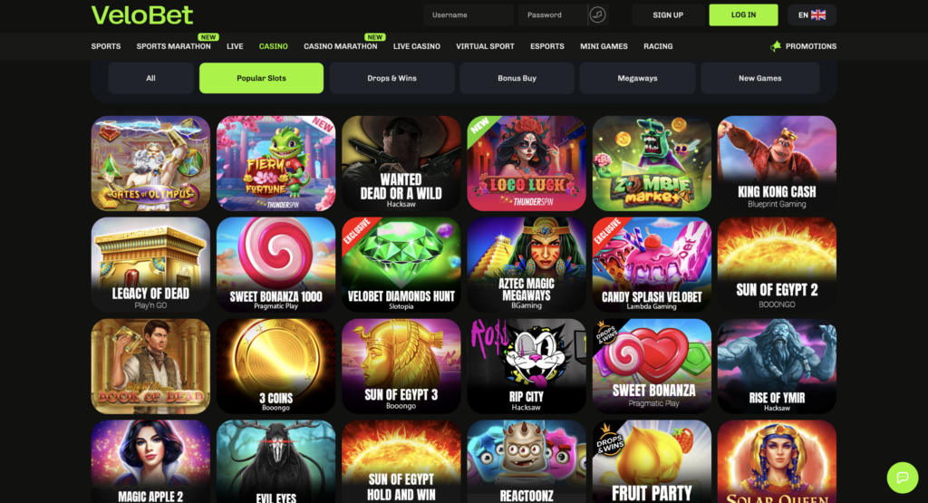 velobet slots