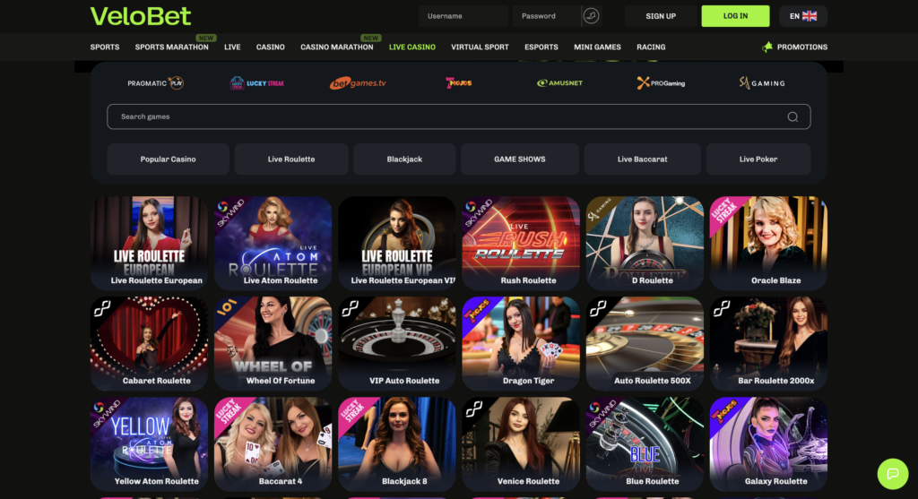velobet Live Casino