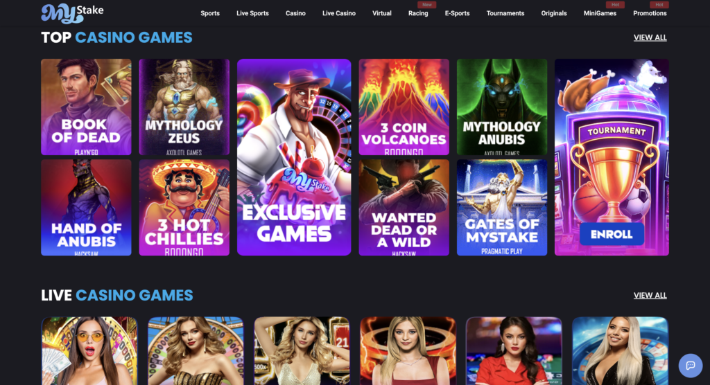 MyStake casino games