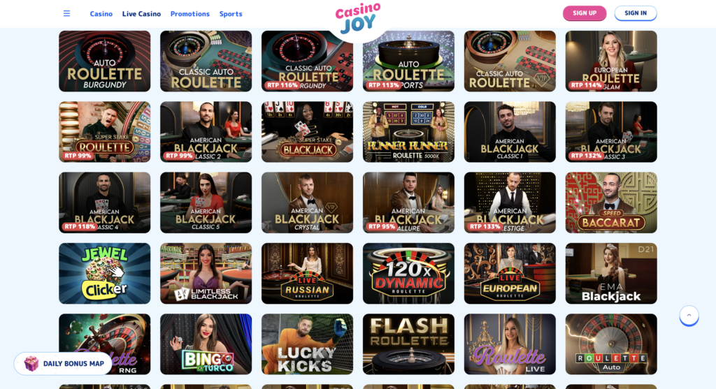 Live Games Casino Joy