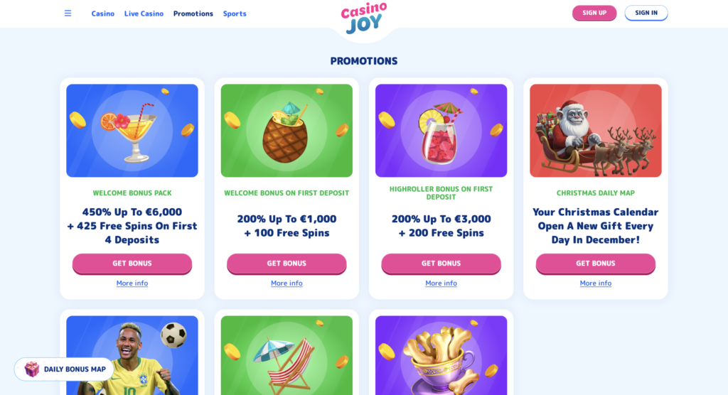 casino joy bonuses